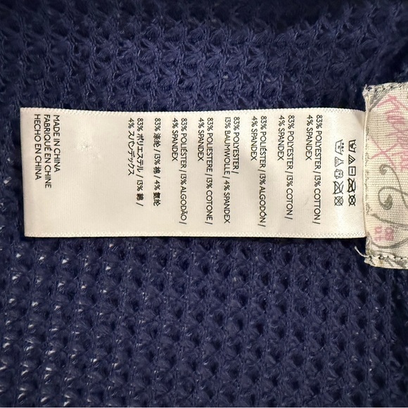 Free People Caravan Waffle Knit Blue Kimono One Size Fits All. - Picture 4 of 5